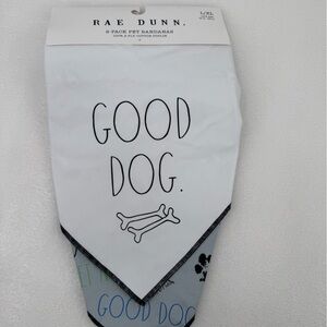 2 Pack Size L XL Rae Dunn Good Boy Bandanas Pet Scarf Dog Cat 100% Cotton